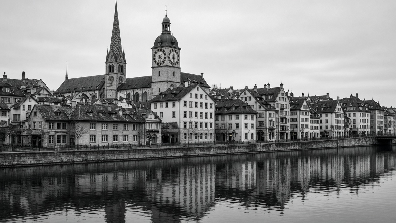 Zürich, Blick über die Limmat auf die Altstadt